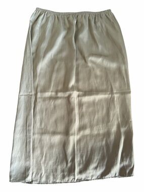Light Cream Midi Slip Skirt